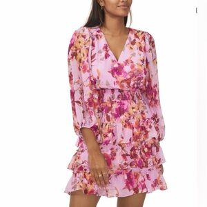 Sam and Jess Floral Long Sleeve Dress fit and flare size S
